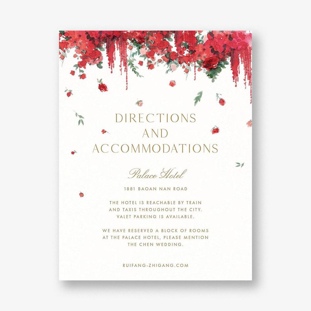 Cascading Florals Information Card