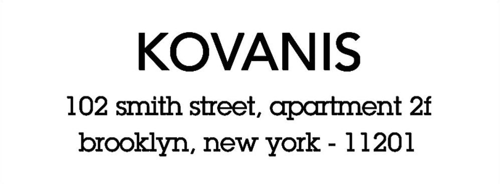 Cantarell Bold Return Address Label - Kovanis