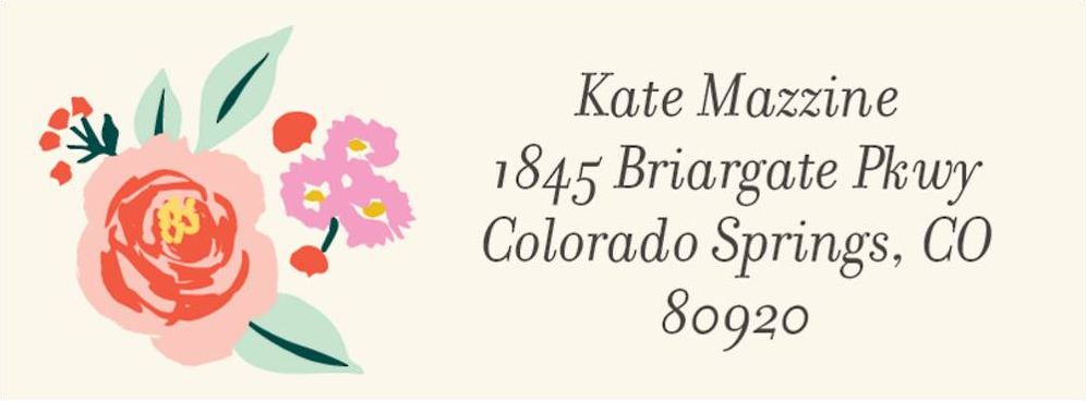 Cottage Rose Return Address Label