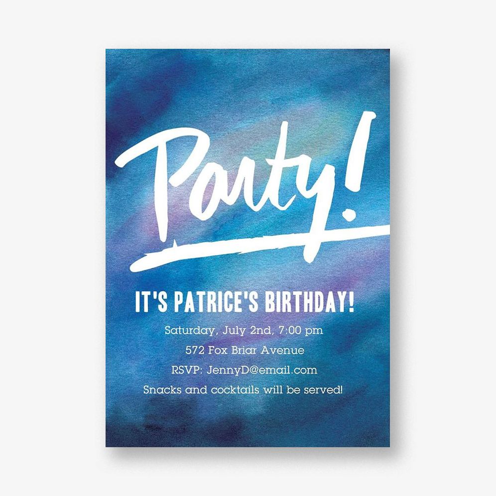 Watercolor Background Party Invitation