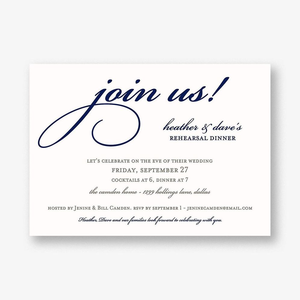 Join Us Rehearsal Dinner Invitation