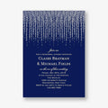 Silver Foil Stamped Chandelier Rehearsal Dinner Invitation