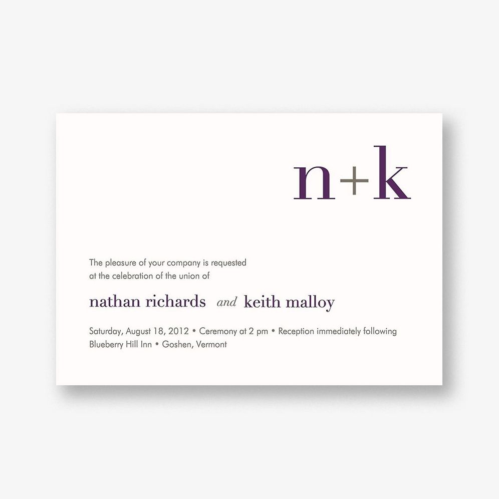 Initials Wedding Invitation