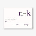Initials Wedding Response Card