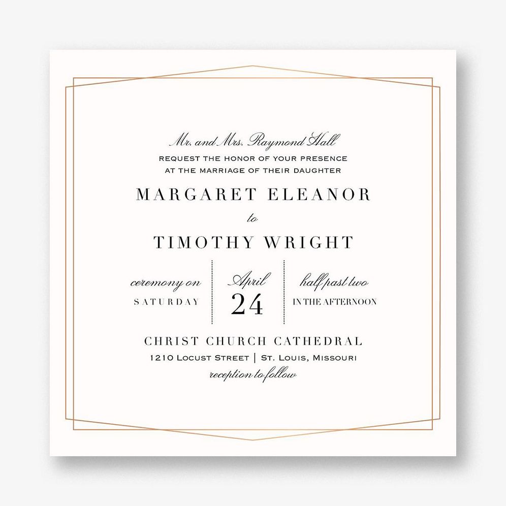Fineline Foil Wedding Invitation