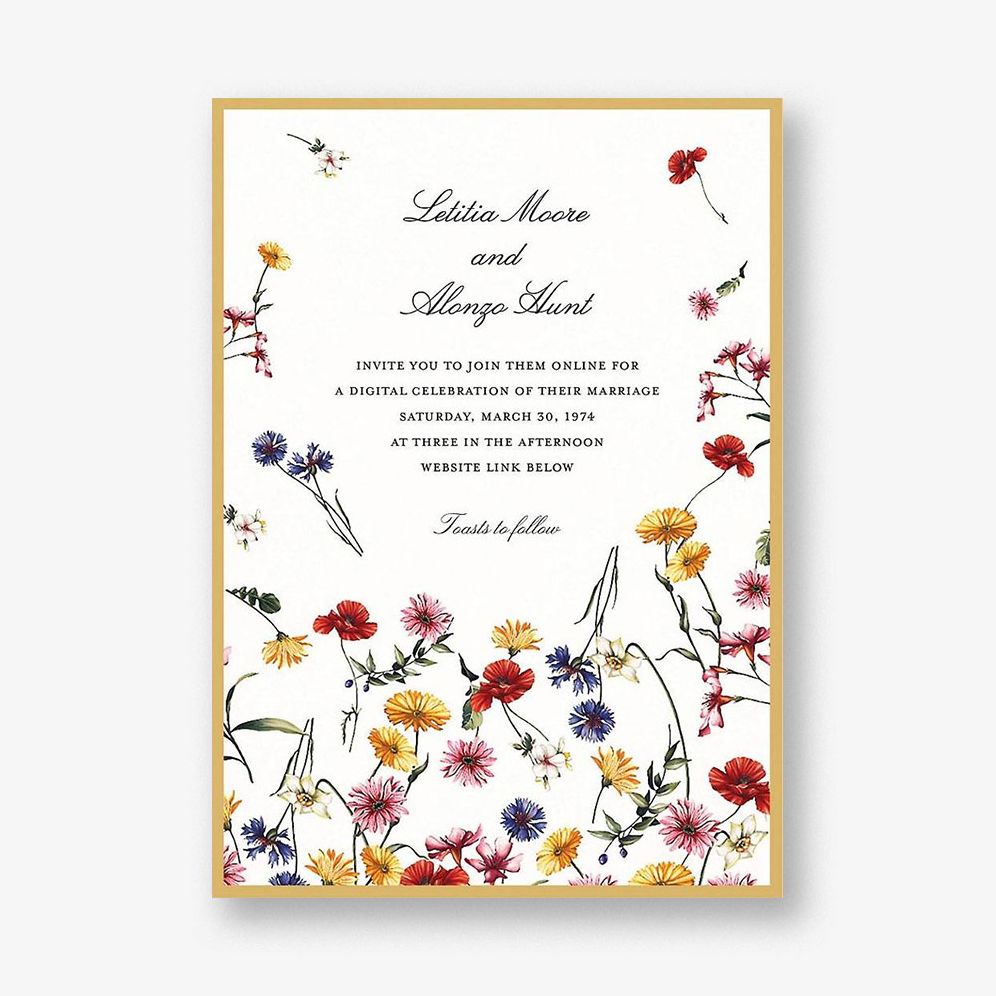 Floating Floral Wedding Invitation