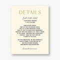 Simply Us Cream Information Card