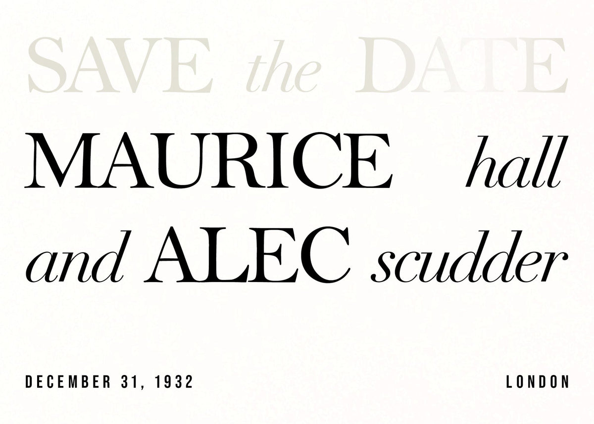 In Writing Foil Save the Date Card