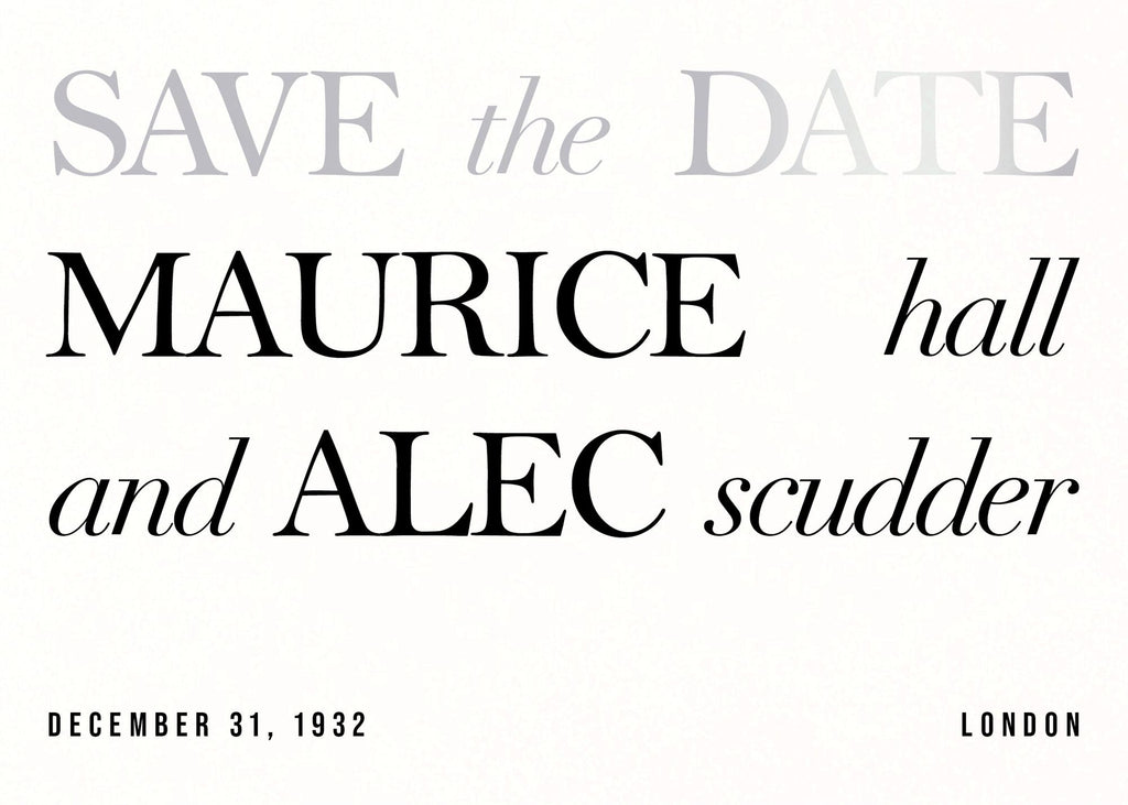 In Writing Foil Save the Date Card