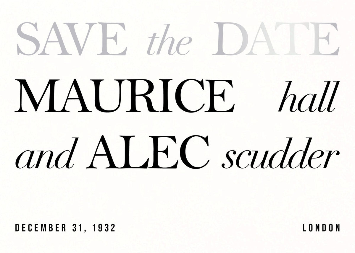 In Writing Foil Save the Date Card