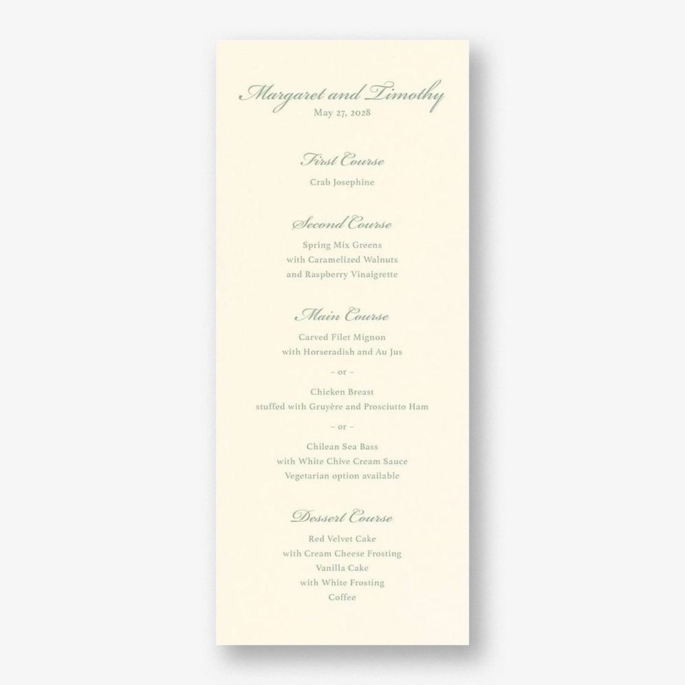 English Ivy Menu