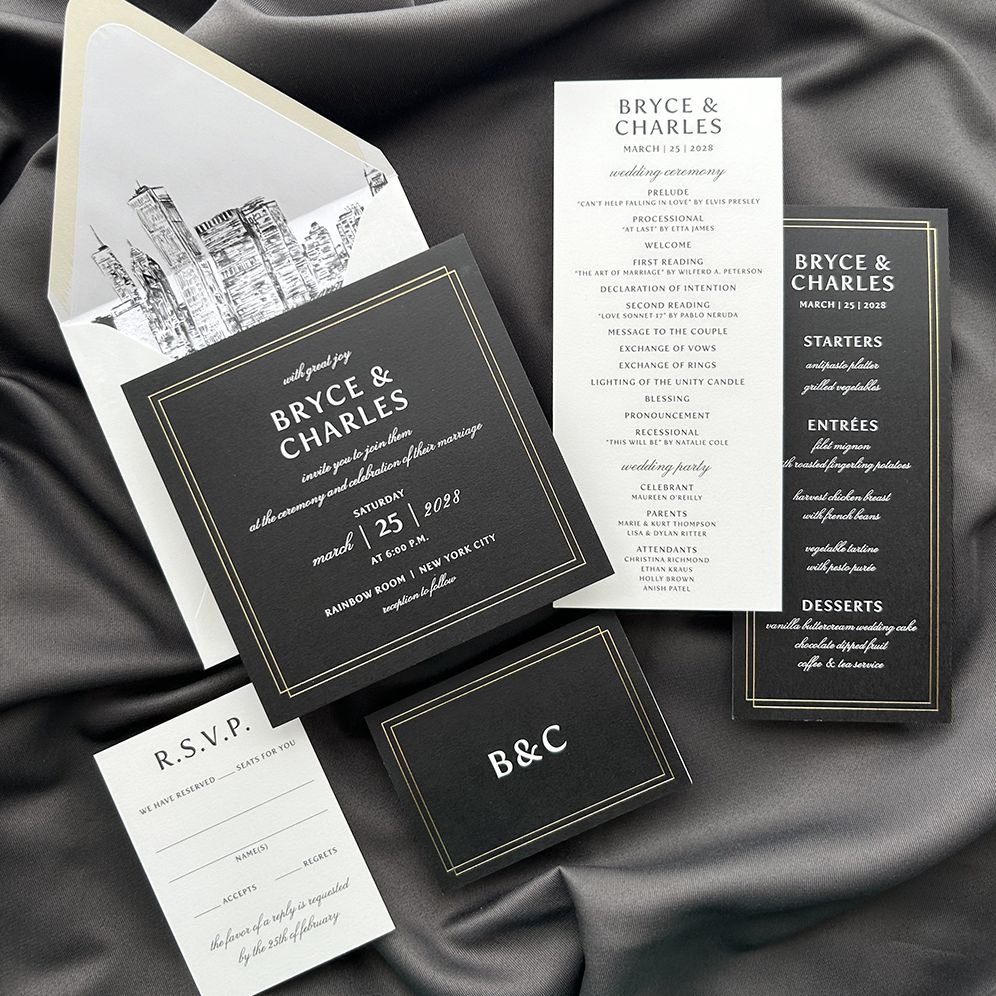 Duo Border Wedding Invitation
