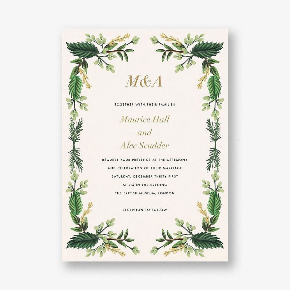 Evergreen Bough Wedding Invitation