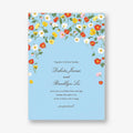 In the Cosmos Light Blue Wedding Invitation