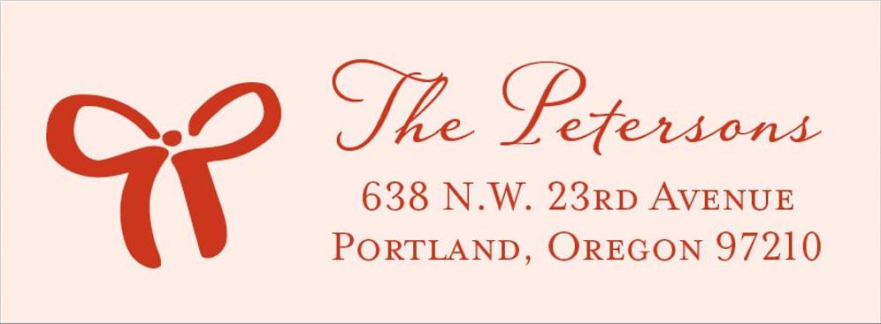 Wiggle Bow Holiday Return Address Label