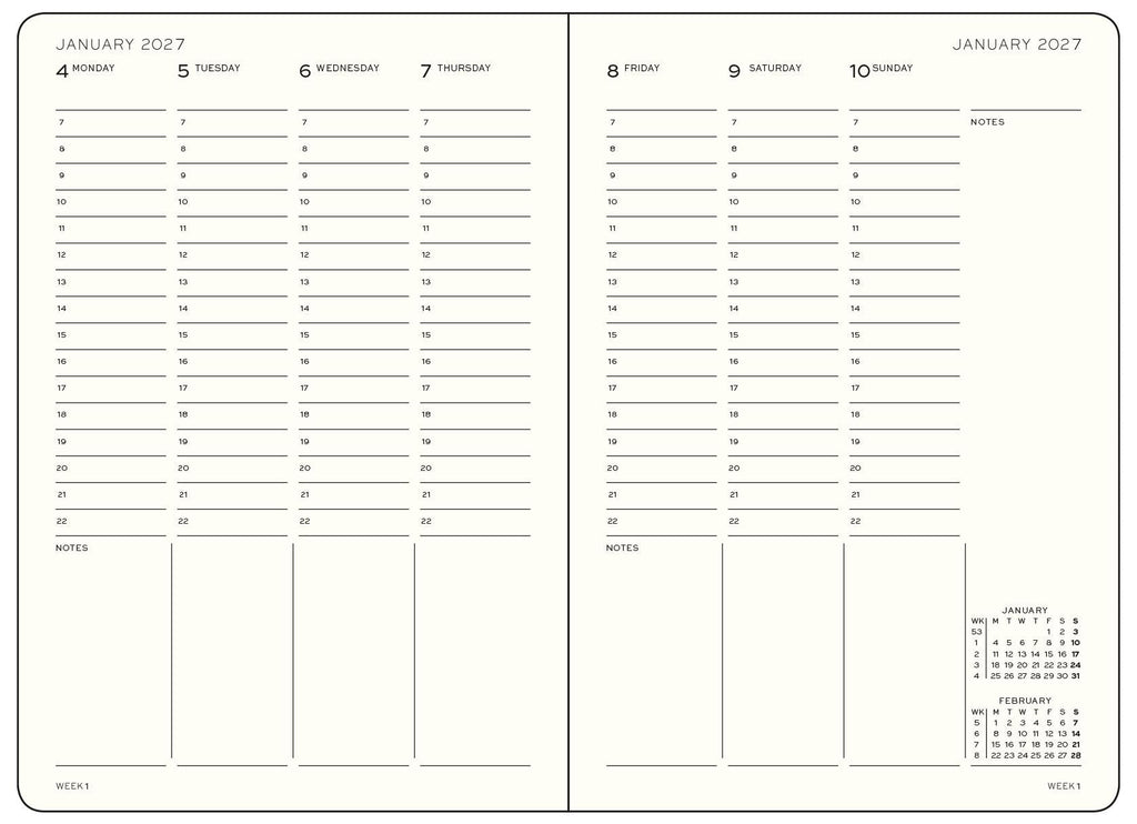 2026-2027 Leuchtturm Weekly Planner & Notebook Medium (A5) Dusty Rose, 18 Months