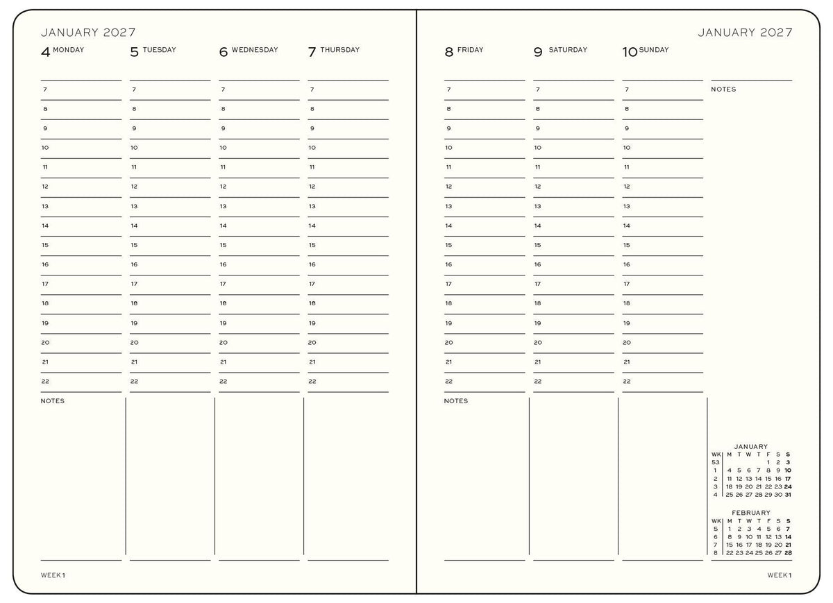 2026-2027 Leuchtturm Weekly Planner & Notebook Medium (A5) Dusty Rose, 18 Months