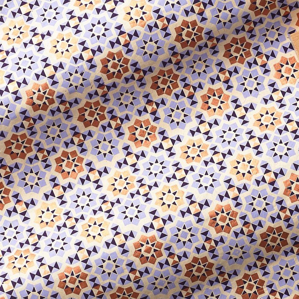 Gold & Lavender Geometric Handmade Paper