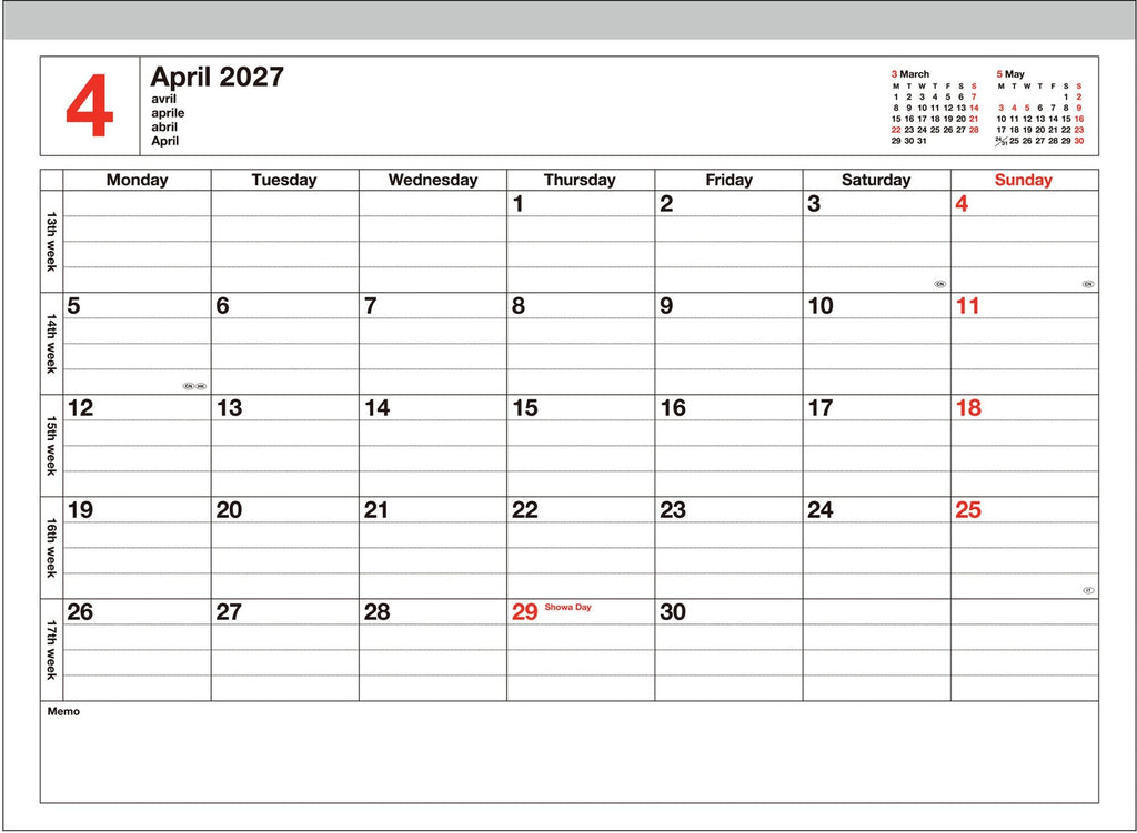 2027 Marks Blue Jan Start S Weekly Desk Planner