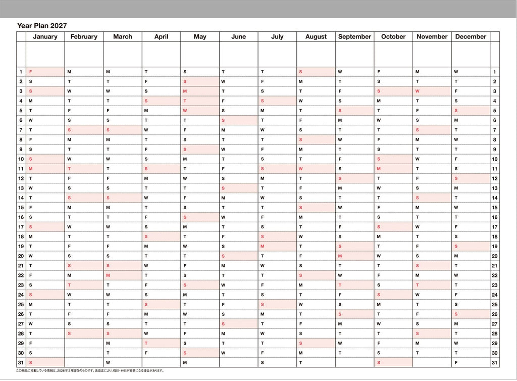 2027 Marks Yellow Jan Start S Weekly Desk Planner