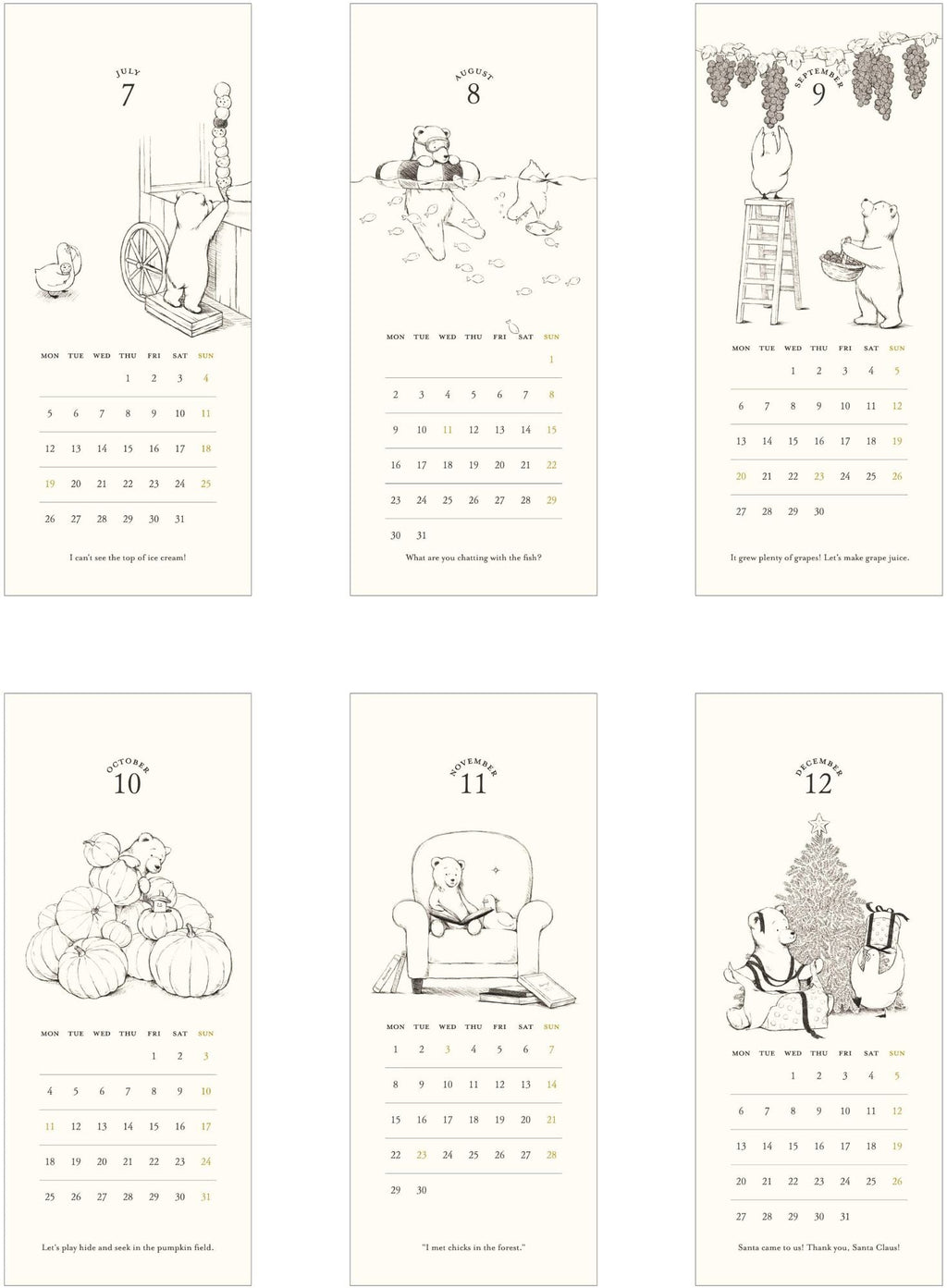 2027 Matoka Stand Ring Calendar Duck and Bear