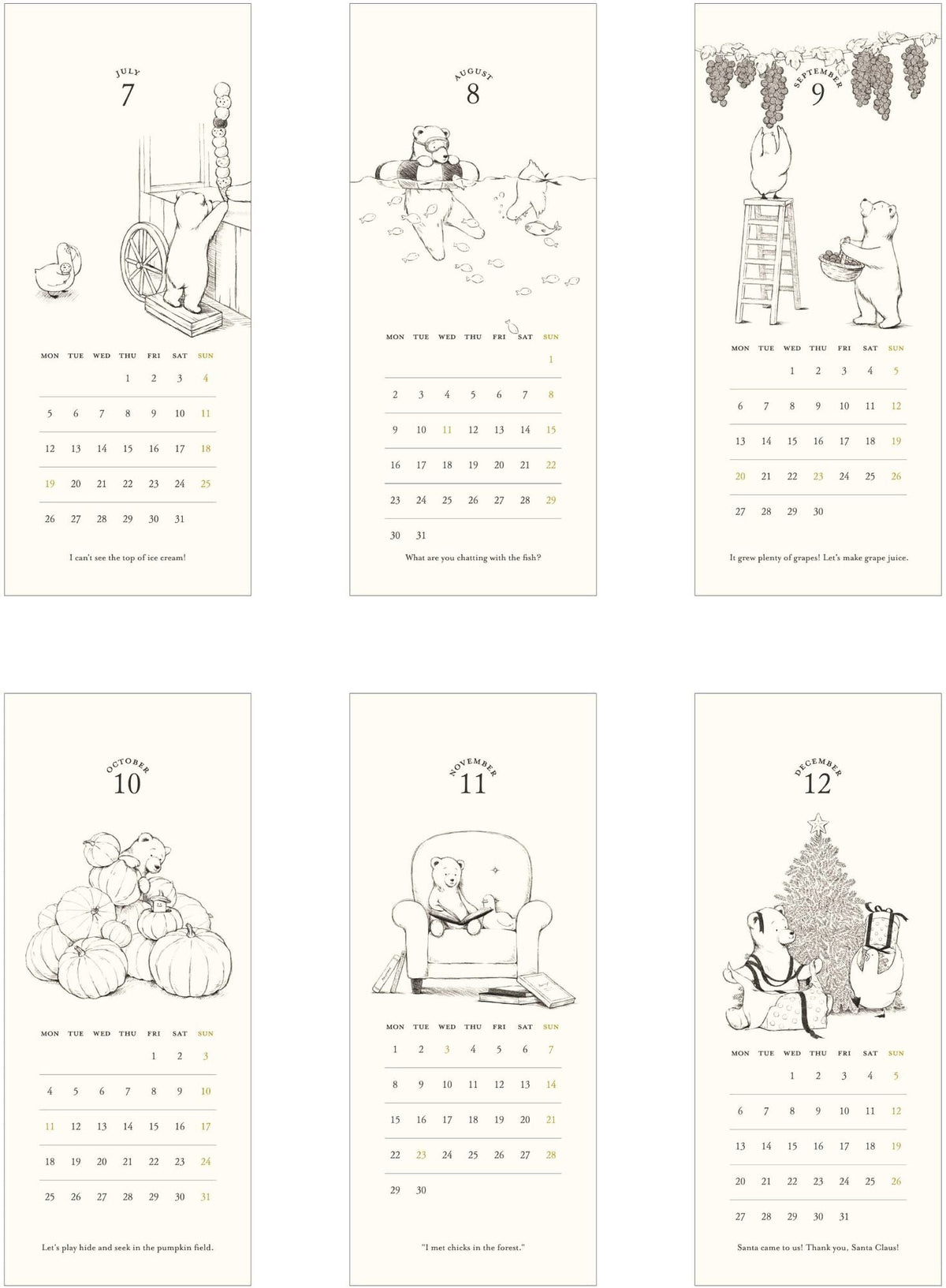 2027 Matoka Stand Ring Calendar Duck and Bear