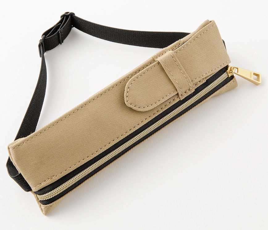 Midori Beige Book Band Pen Case: B6 - A5