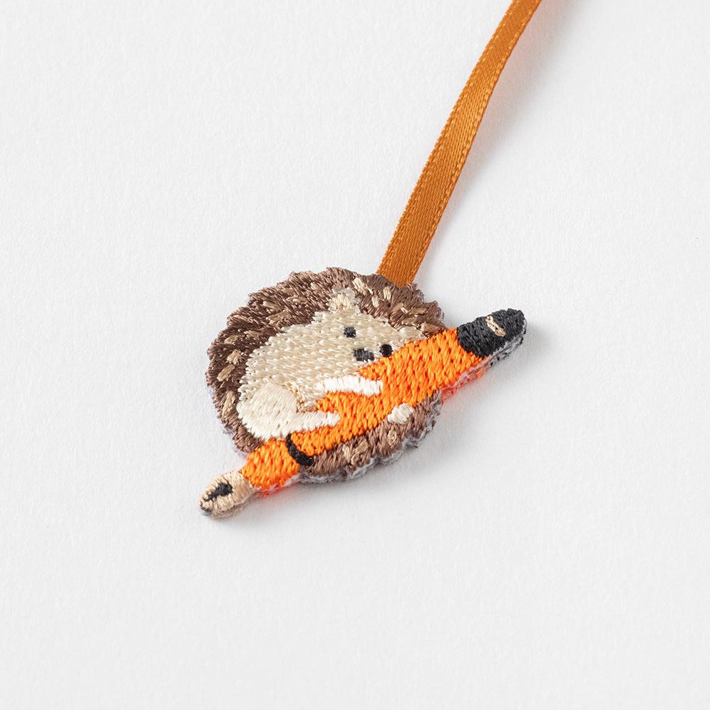 Midori Embroidery Bookmark Clip Hedgehog