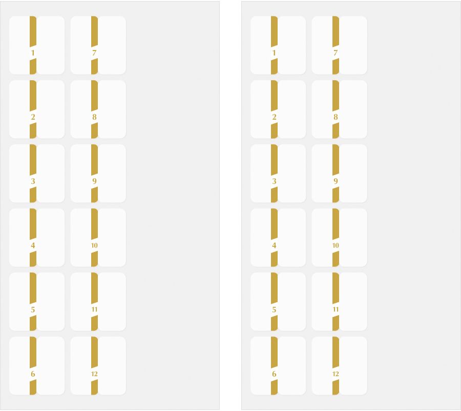 Midori Index Labels: Chiratto Gold