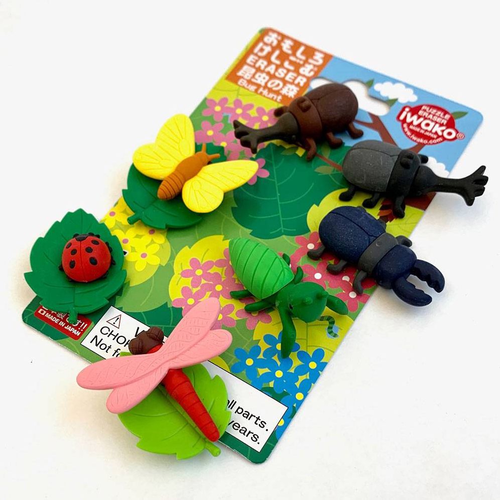 Iwako Bug Hunt carded Eraser