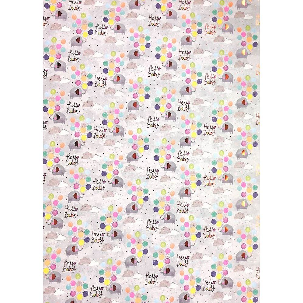 Hello Baby Elephant Flat Wrap