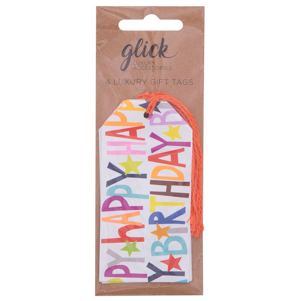 Happy Birthday 4 PK Gift Tag