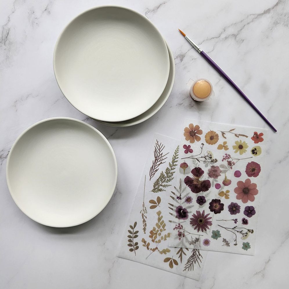 Floral Ceramic Trinket Dish Making Kit