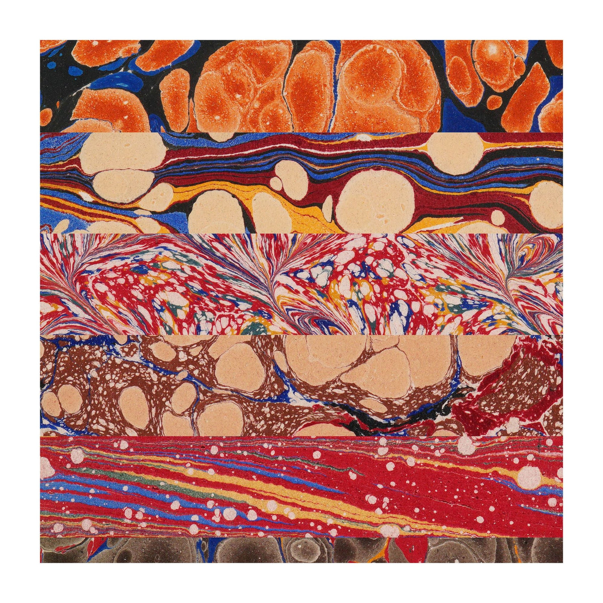 Flat Wrap Red Marbled Papers