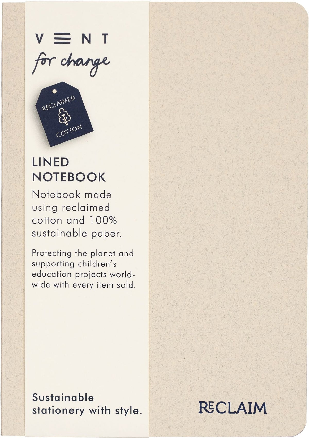 Reclaim Pearl Cotton Recycled A5 Notebook