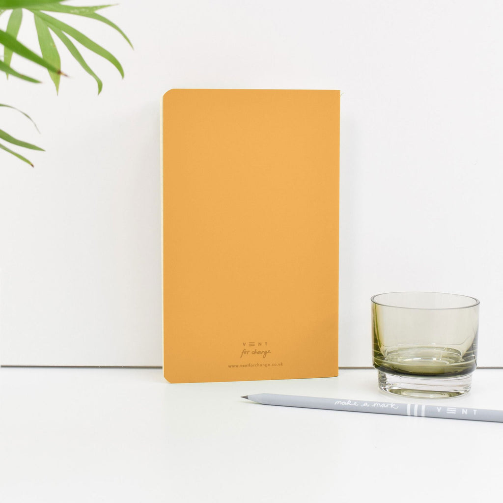 MAKE A MARK Medium Lined/Plain Notebook Yellow