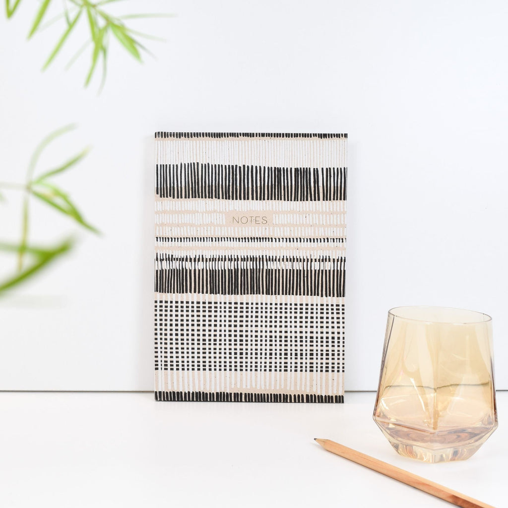 Paper Wasp Recycled B&W Cross-stitch Lines Journal