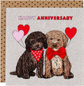 Dogs With Balloons Happy Anniversary Card