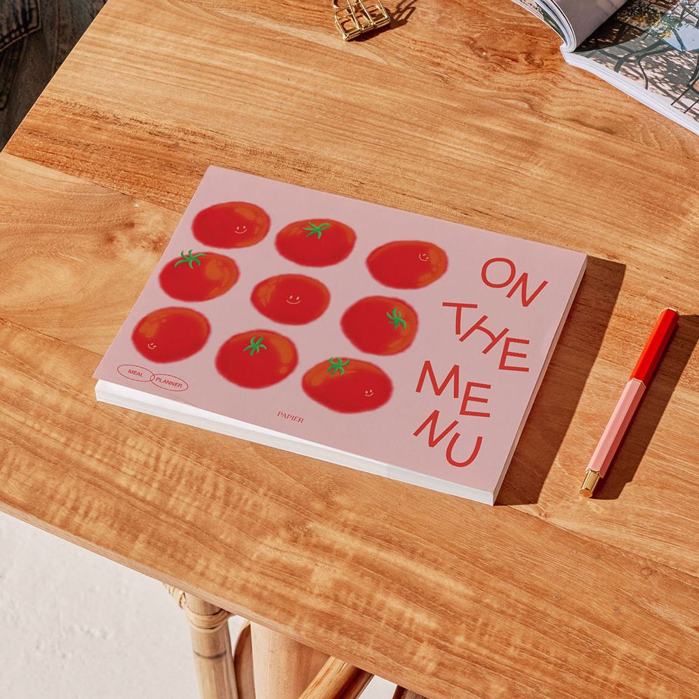 Tomato On Menu Weekly Meal Planner Red