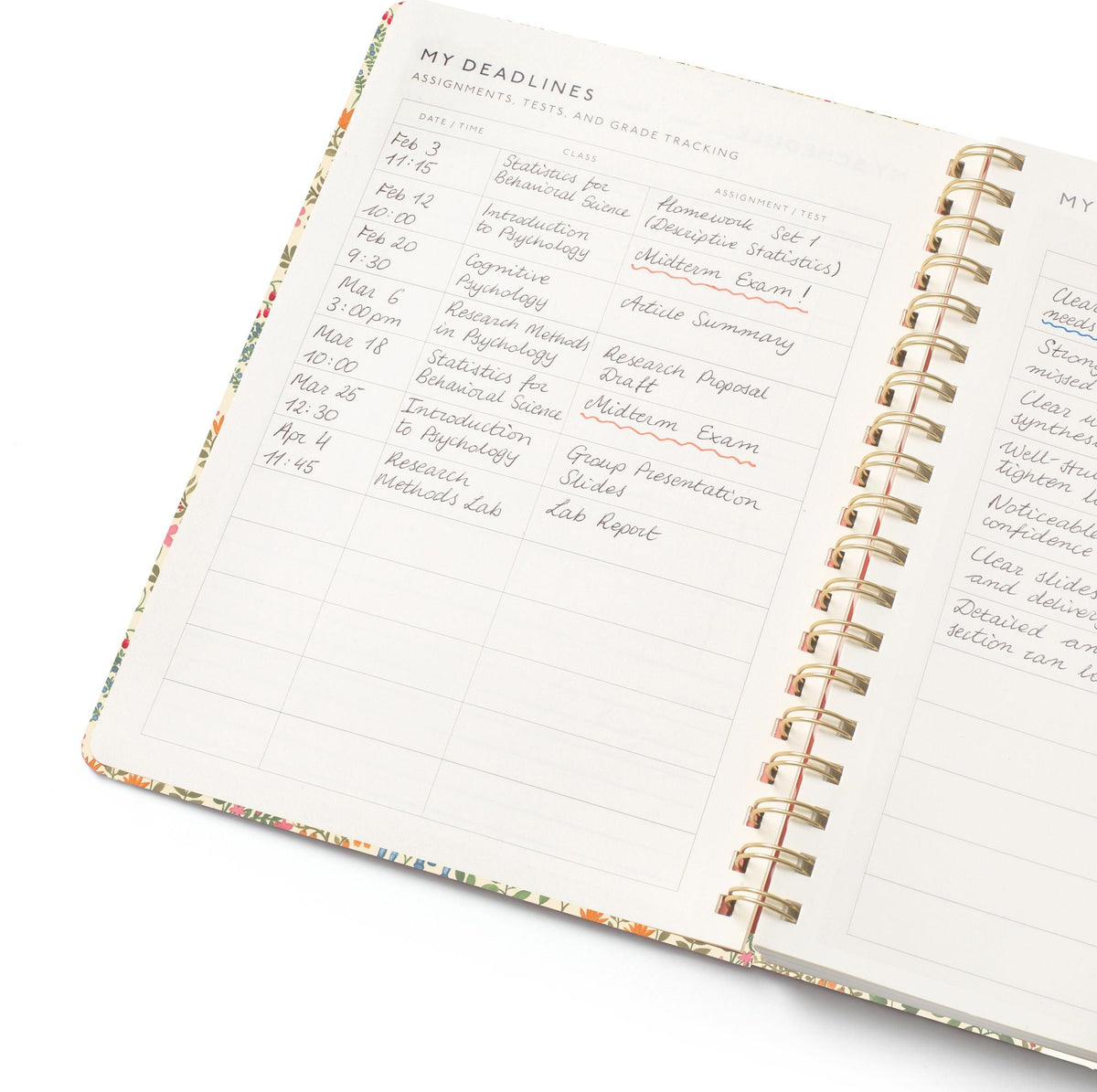 2026-2027 Papier B5 Academic Planner Delicate Fauna