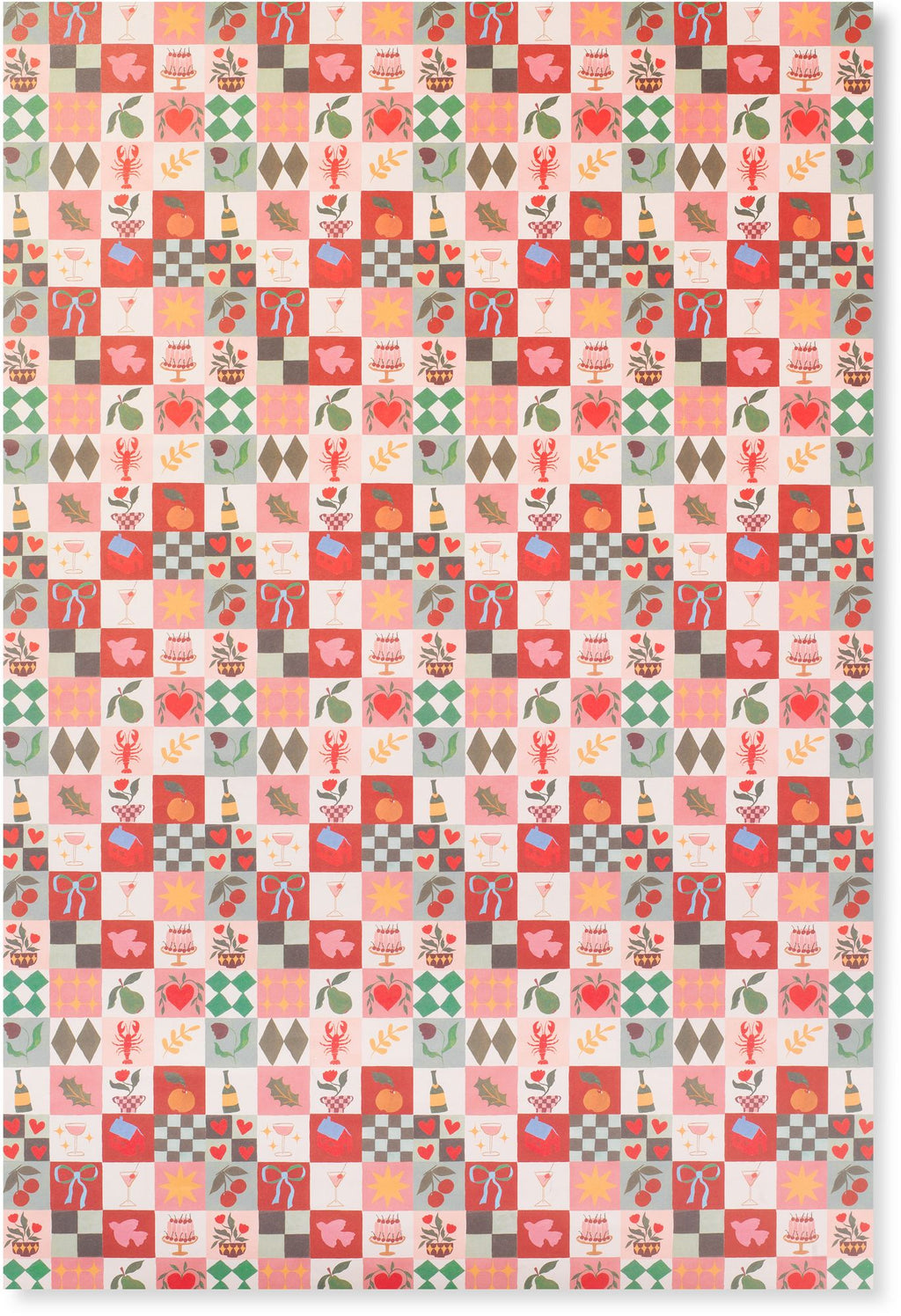 Christmas Winter Tiles Flat Wrap