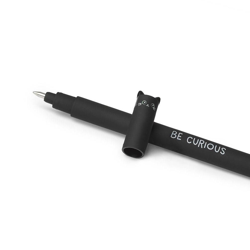 Legami Black Kitty Erasable Gel Pen - Black Ink