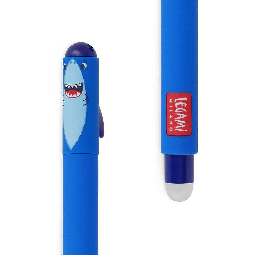 Legami Shark Erasable Gel Pen - Blue Ink