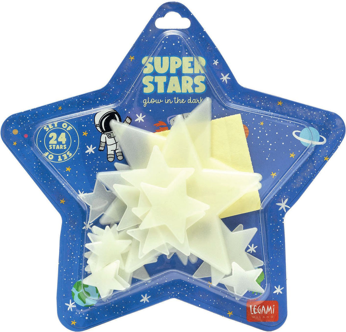 Legami Adh. Glow-In-The-Dark Stars - Super Stars - Space