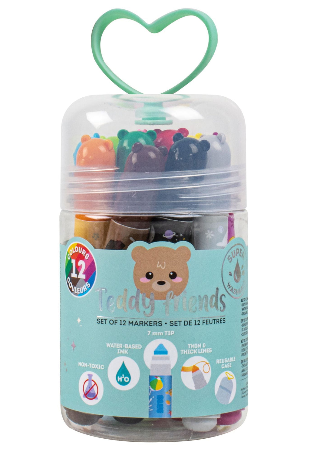 Legami Set Of 12 Markers - Teddy Friends - Teddy Bear