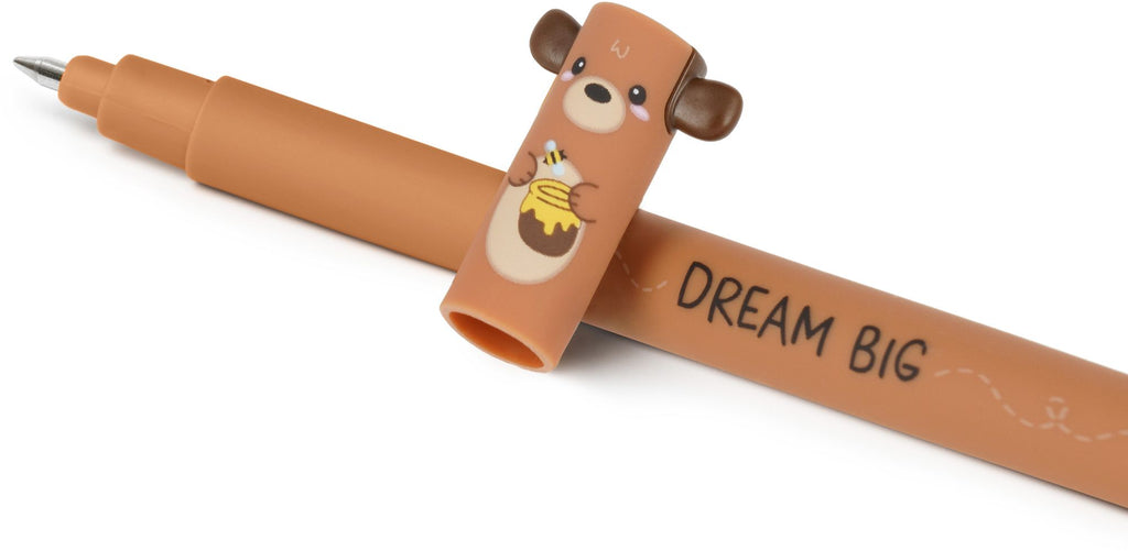 Legami Teddy Bear Erasable Gel Pen - Red Ink