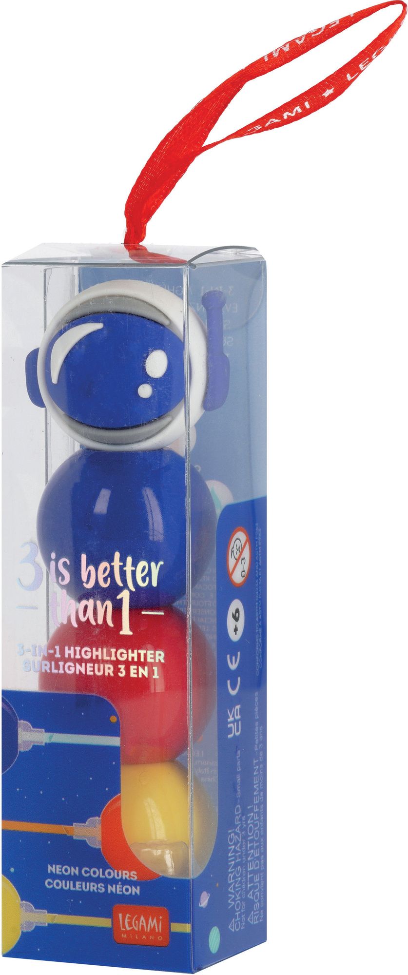 Legami 3-In-1 Highlighter - 3 Is Better Than 1 - Space
