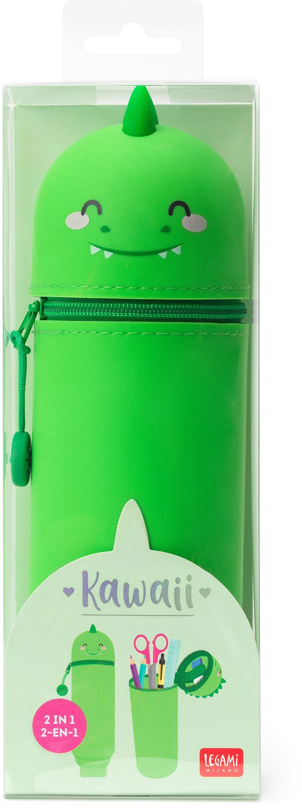 Legami 2-In-1 Silicone Pencil Case - Kawaii - Dino