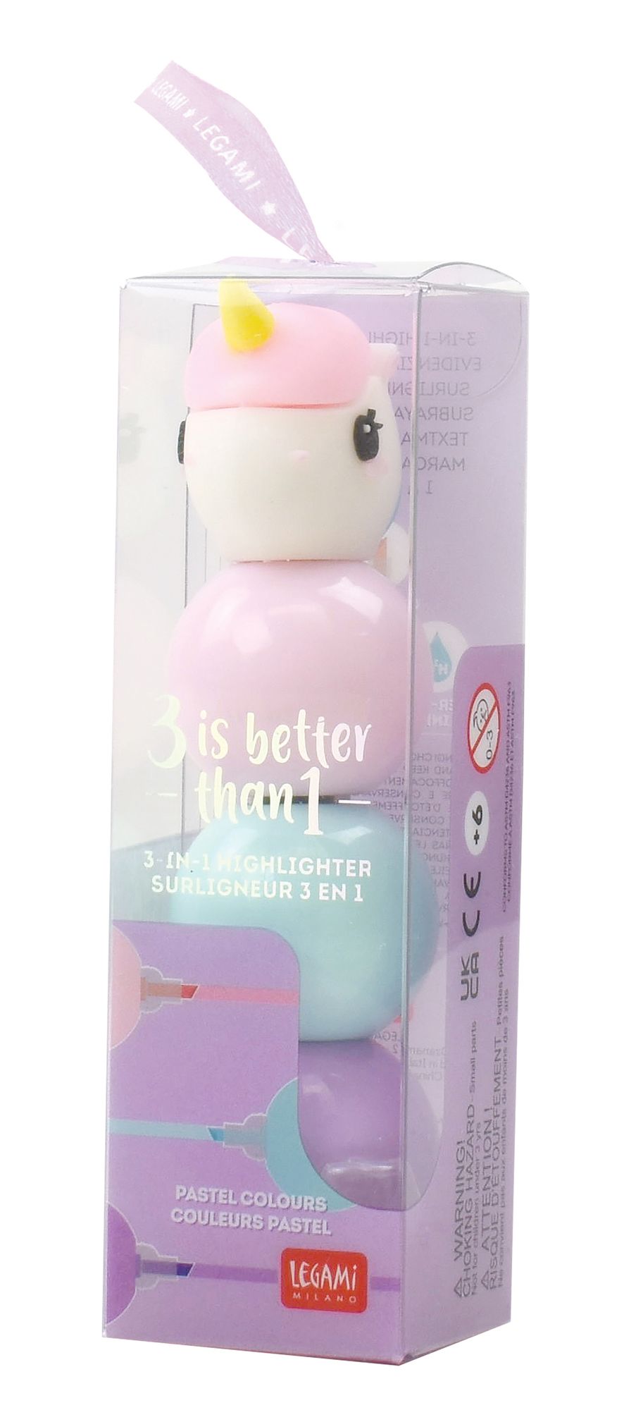 Legami 3-In-1 Highlighter - 3 Is Better Than 1 - Unicorn