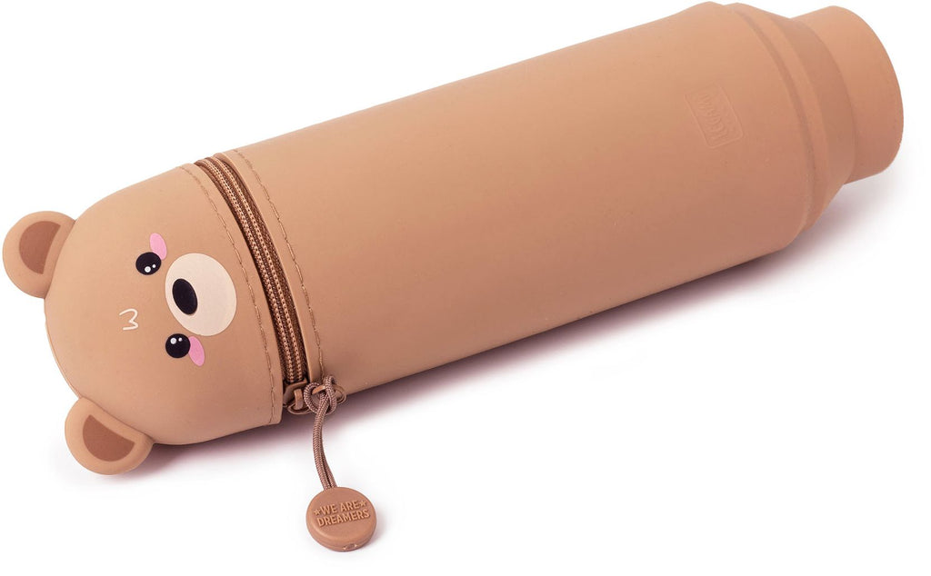 Legami 2-In-1 Silicone Pencil Case - Kawaii - Teddy Bear